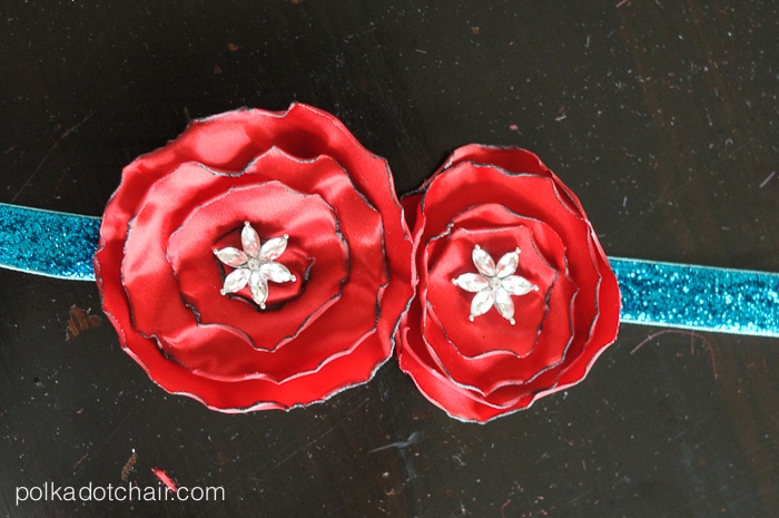 DIY Glitter Rose Headband on polkadotchair.com