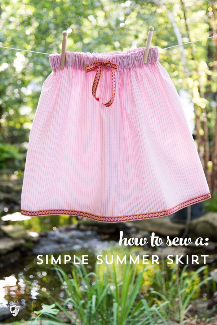 How to sew a simple skirt perfect for summer. A really cute as a seersucker skirt sewing tutorial!