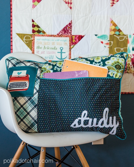 Study Pillow Sewing Pattern- love the pockets!