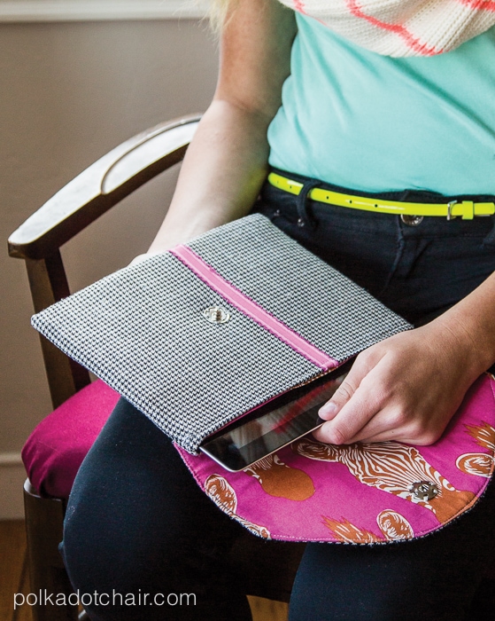 iPad Clutch - upcycled from a Men's suit coat