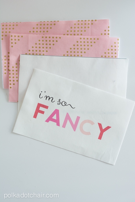 "I'm so Fancy" Make Up bag sewing pattern with free printable! 