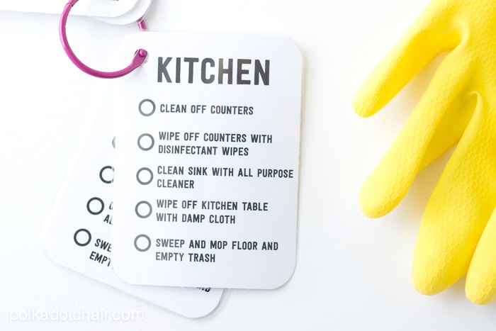 Cleaning Kit for a kid off to College: Complete with free printable cleaning check lists! 
