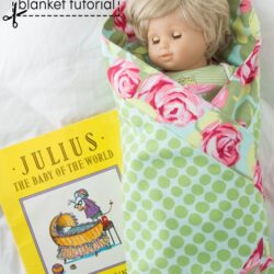Self Binding Baby Doll Blanket Tutorial on polkadotchair.com