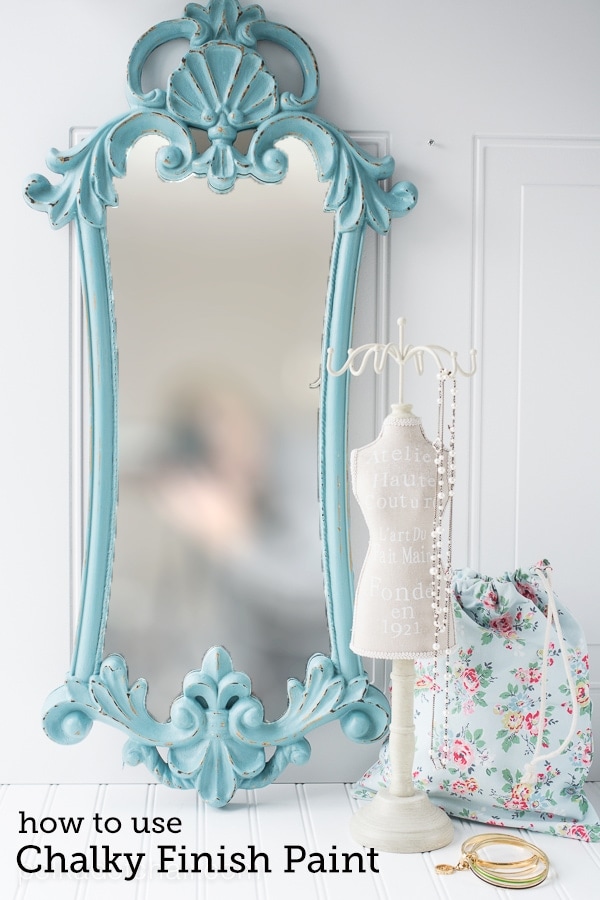 Easy Mirror refinish using Chalky Finish Paint on polkadotchair.com