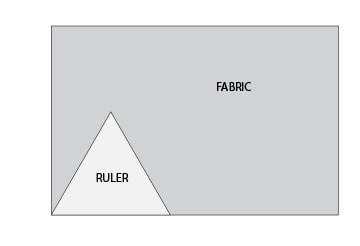 illustration for cutting triangles out of fabric