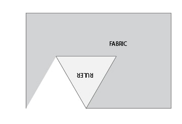 illustration for cutting triangles out of fabric