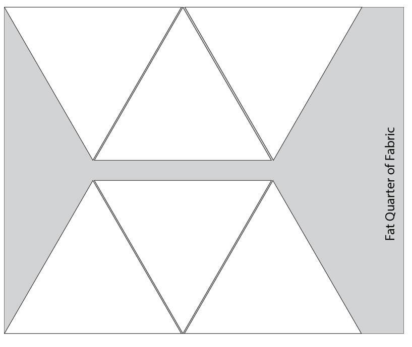 illustration for cutting triangles out of fabric