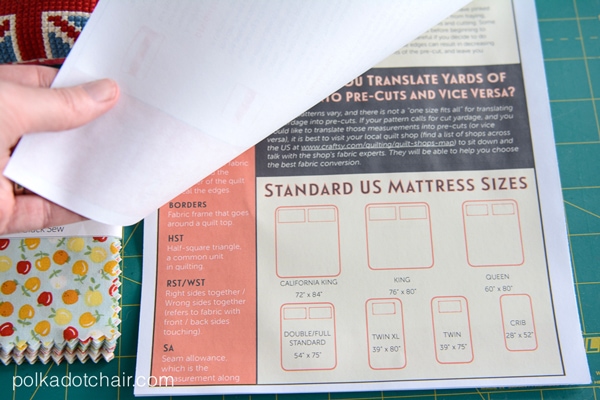 Free online guide to Pre-Cut Fabrics, and handy sewing reference guide 