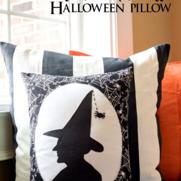 "Witch's Silhouette" A Halloween Pillow Pattern from polkadotchair.com