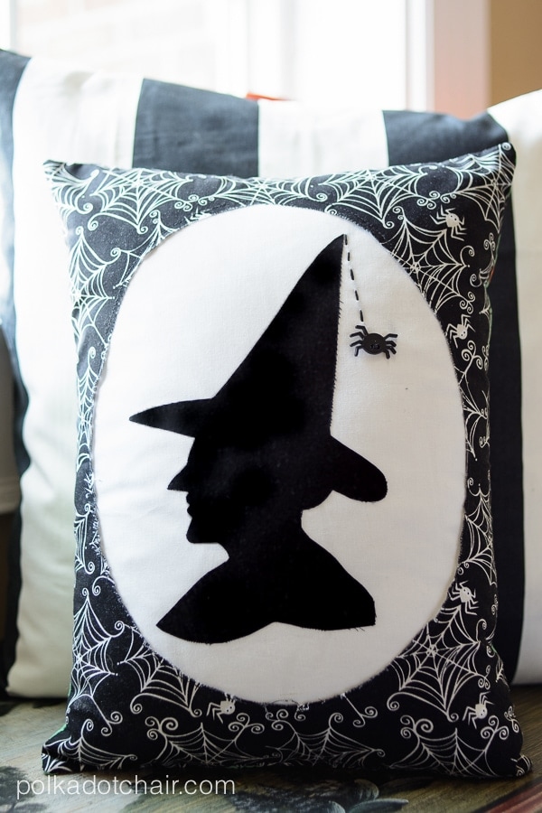 Witch’s Silhouette Halloween Pillow Pattern