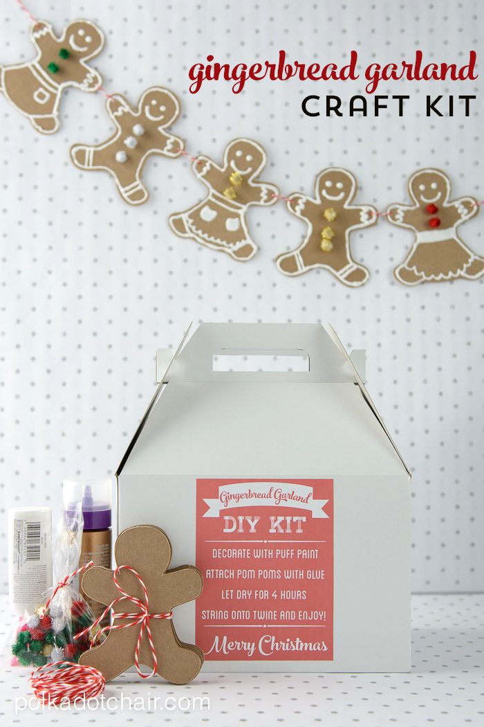 DIY Gingerbread Men Garland Craft Kit, makes a great neighbor gift for Christmas!