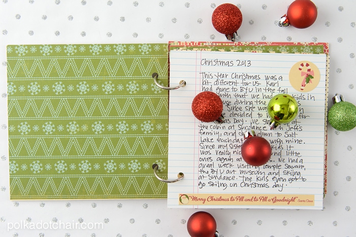 Simple Christmas Photo Album Tutorial on polkadotchair.com