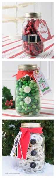 Christmas Mason Jar Ideas (with free printable tags)