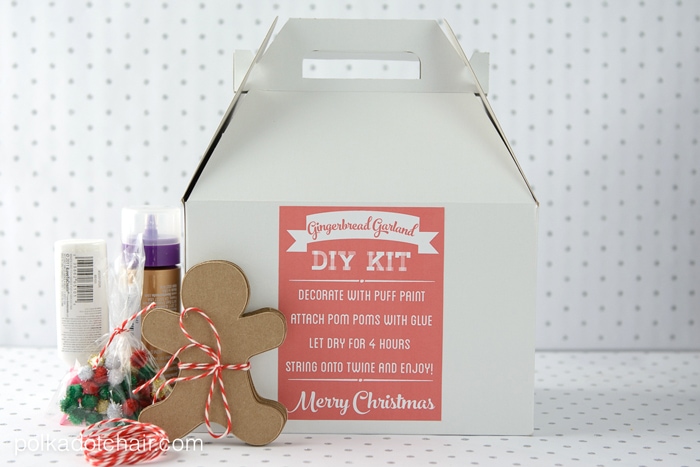 DIY Gingerbread Men Garland Craft Kit, makes a great neighbor gift for Christmas!