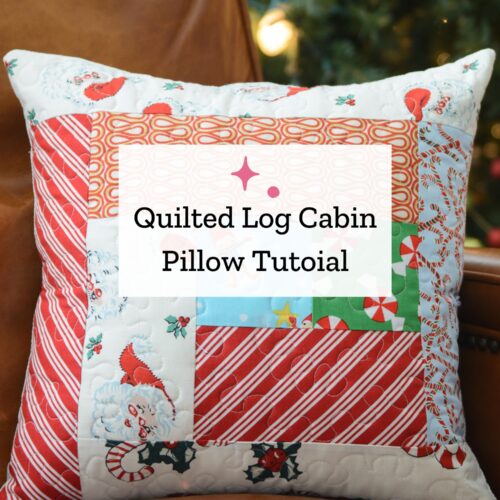 quilted christmas pillow on leather chair