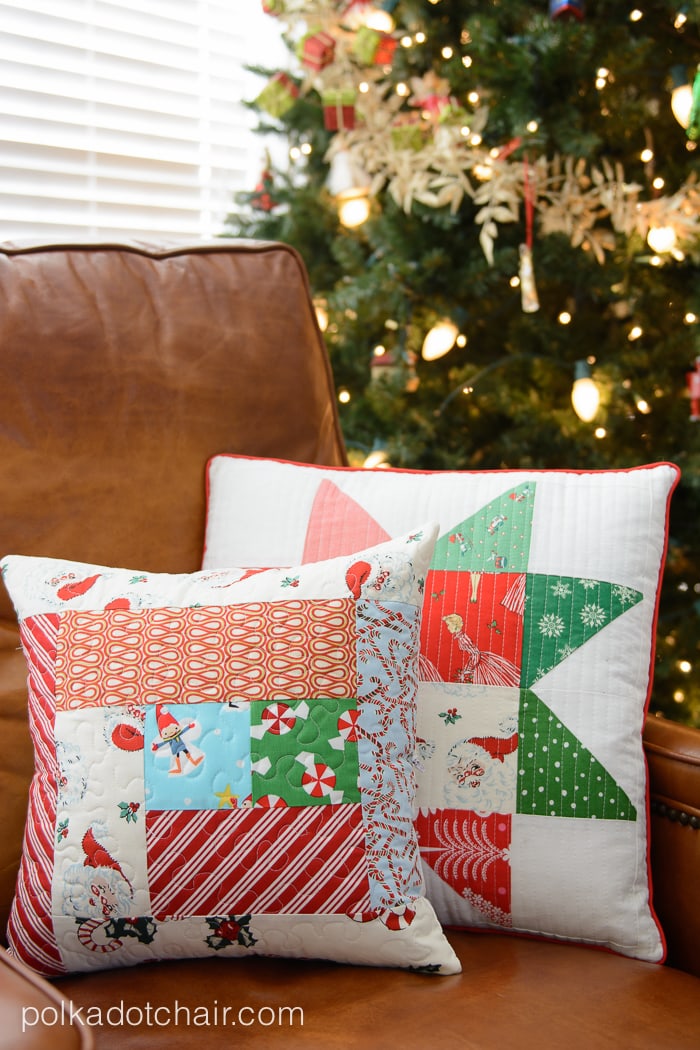 Tutorial for a simple quilted pillow. A great way to use up scraps, would be cute to change out for the different Holidays.