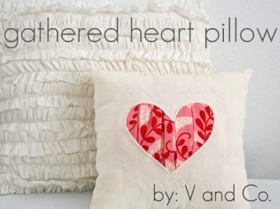 Gathered Heart Pillow Sewing Pattern; cute for Valentines Day