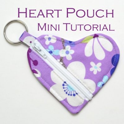 Heart Pouch Sewing Tutorial with zipper