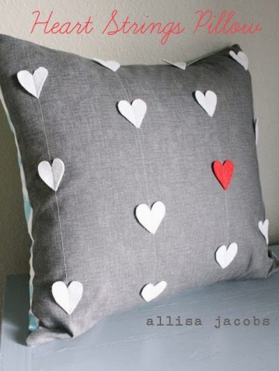 Heart Strings Pillow; DIY Valentines Day Sewing Pattern 