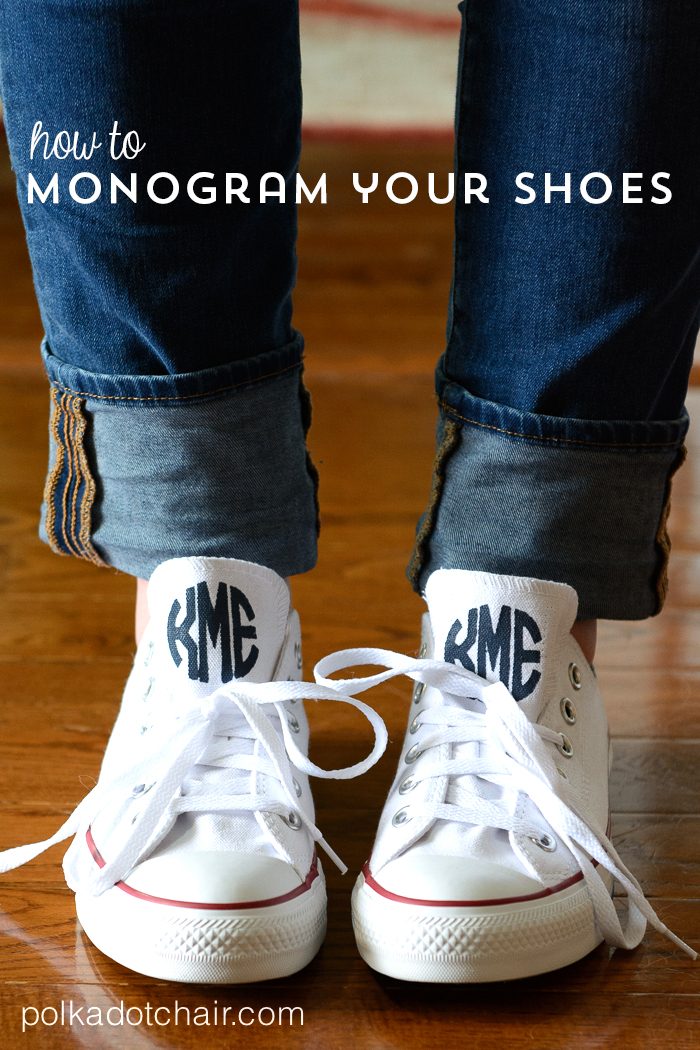 heldig ubrugt Dyrke motion How to Monogram Converse with a Cricut Machine | Polka Dot Chair