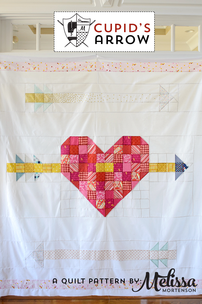 Cupid's Arrow Quilt Pattern, a fun twist on a patchwork heart quilt