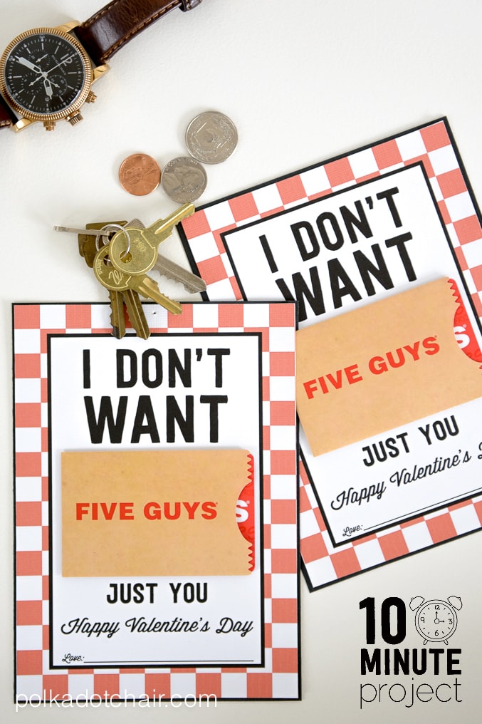 A free "punny" Valentine Gift Card Printable for the guy in your life!