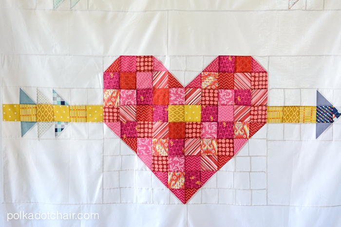 Cupid's Arrow Quilt Pattern, a fun twist on a patchwork heart quilt