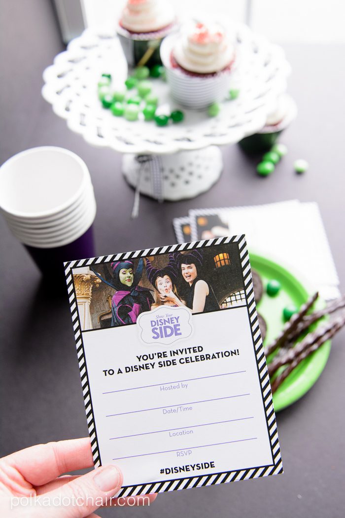 Party Ideas for a Disney Villain Themed Crafternoon with links to free printable Disney Side party supplies