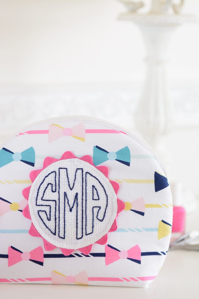 monogrammed zipper pouch