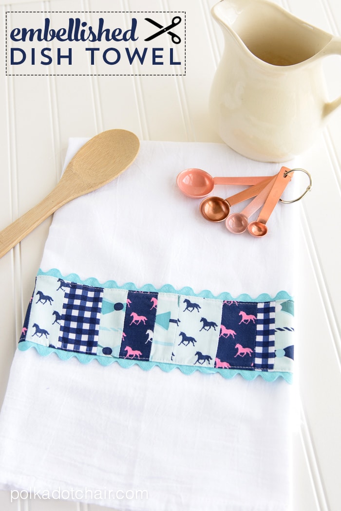 DIY Embellished Dish Towel