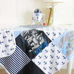 Upcycle your old or sentimental t-shirts into a receiving blanket for a new baby!