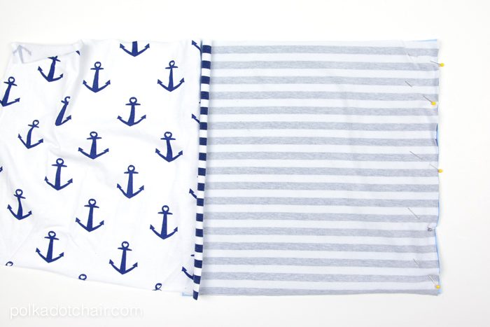 Upcycle your old or sentimental t-shirts into a receiving blanket for a new baby! 