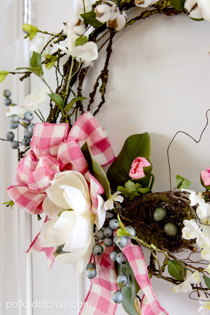 How to Make a Spring Magnolia Wreath Polka Dot Chair