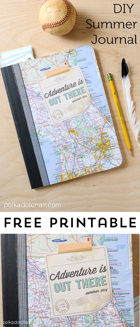 DIY Summer Journal and Free "Adventure is Out There" Printable on polkadotchair.com