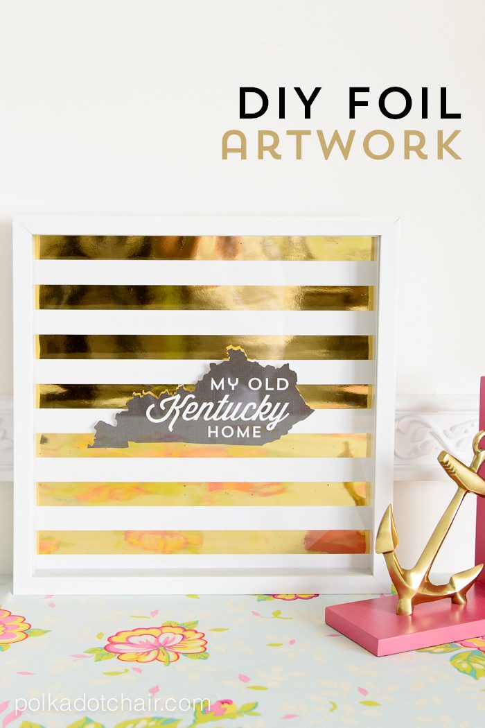 DIY Gold Foil Artwork Tutorial (and free printable) on polkadotchair.com