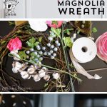 Make a Spring Wreath for your front door with this DIY Magnolia Wreath Tutorial. #wreathDIY #springwreath #MagnoliaWreath #MagnoliaHomeDIY