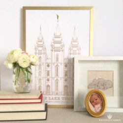 Beautiful Foil Print of the Salt Lake Temple by Whitefield Designs