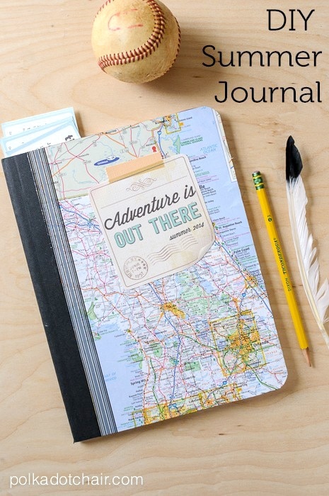 DIY Summer Journal and Free "Adventure is Out There" Printable on polkadotchair.com