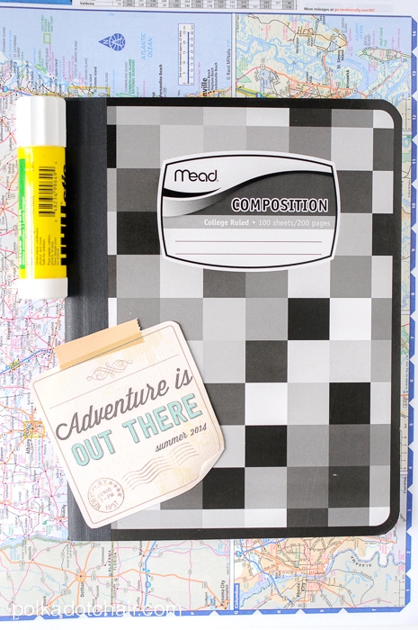 DIY Summer Journal and Free "Adventure is Out There" Printable on polkadotchair.com