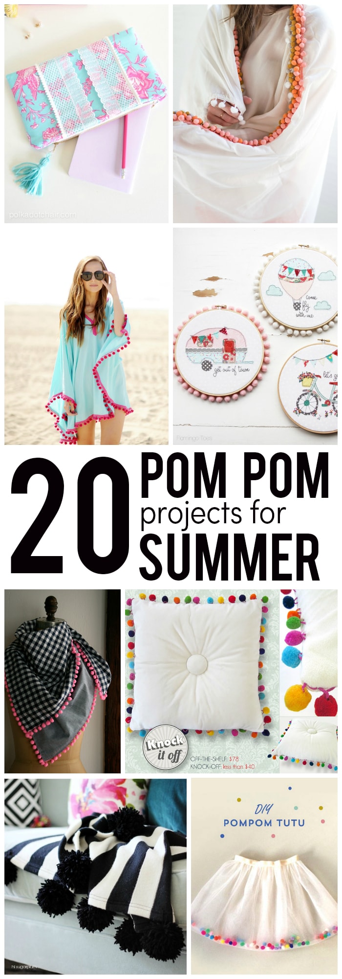 20 Pom Pom Sewing Projects Perfect for Summer!!