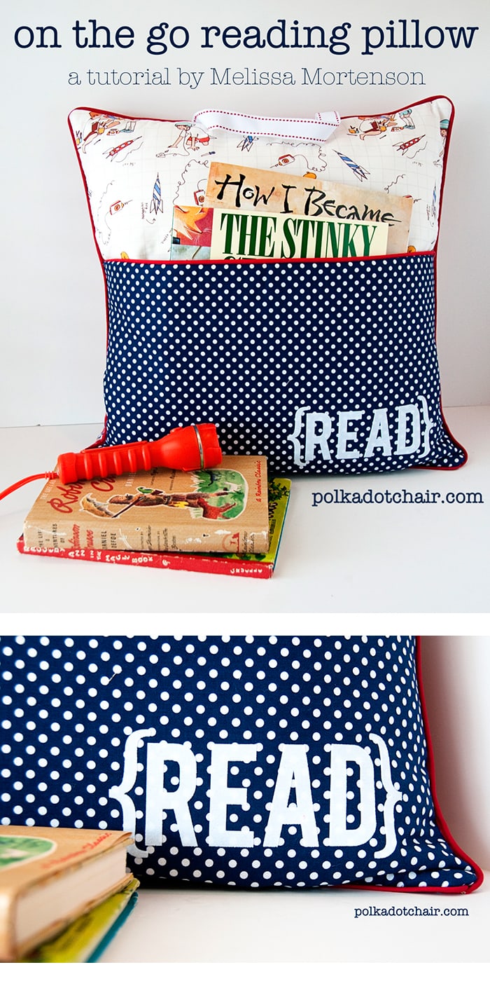 Sewing Pattern for an "On the Go Reading Pillow" a cute pocket pillow for kids