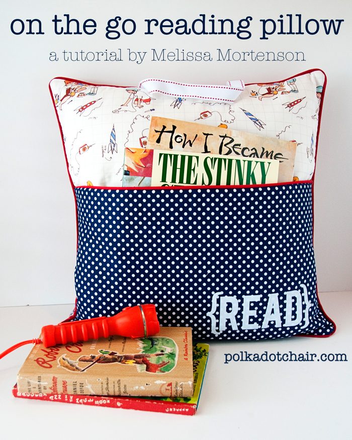 Sewing Pattern for an "On the Go Reading Pillow" a cute pocket pillow for kids 