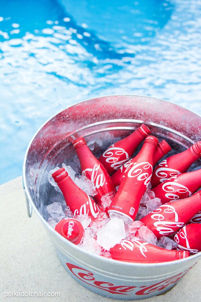 DIY Outdoor Bowling Game, made using Coke bottles, a yoga mat and pool noodles!!