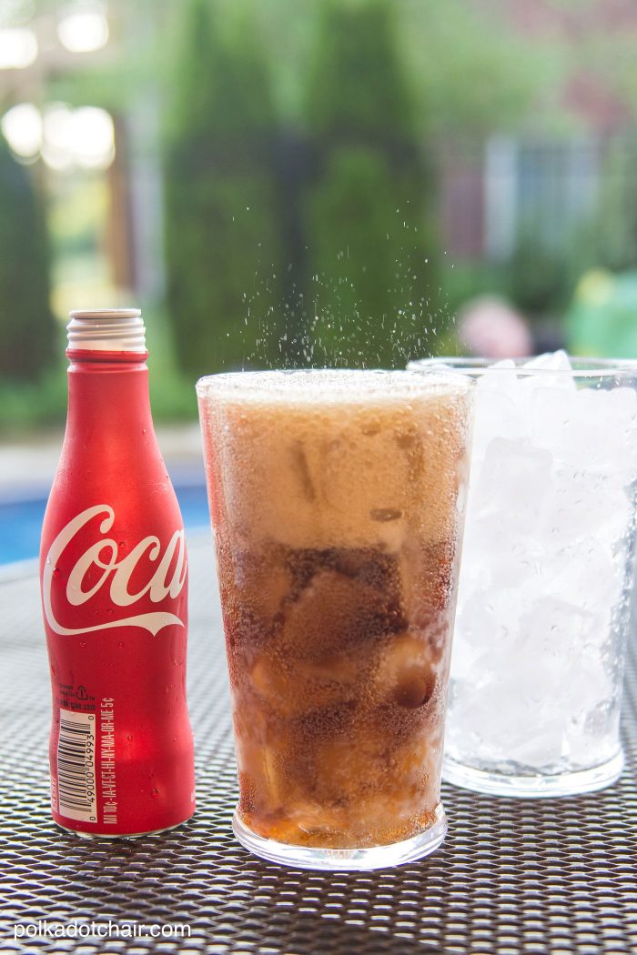 DIY Outdoor Bowling Game, made using Coke bottles, a yoga mat and pool noodles!!