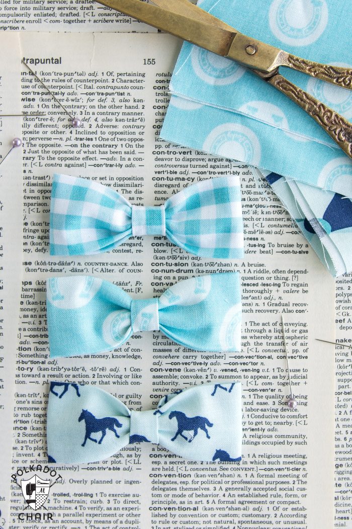 How to Make Bow Tie Bracelets .. a free sewing pattern by Melissa Mortenson of polkadotchair.com 