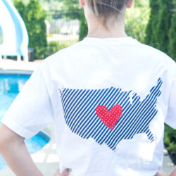 DIY Pocket Tee for the 4th of July - includes templates for the pocket and outline of the USA