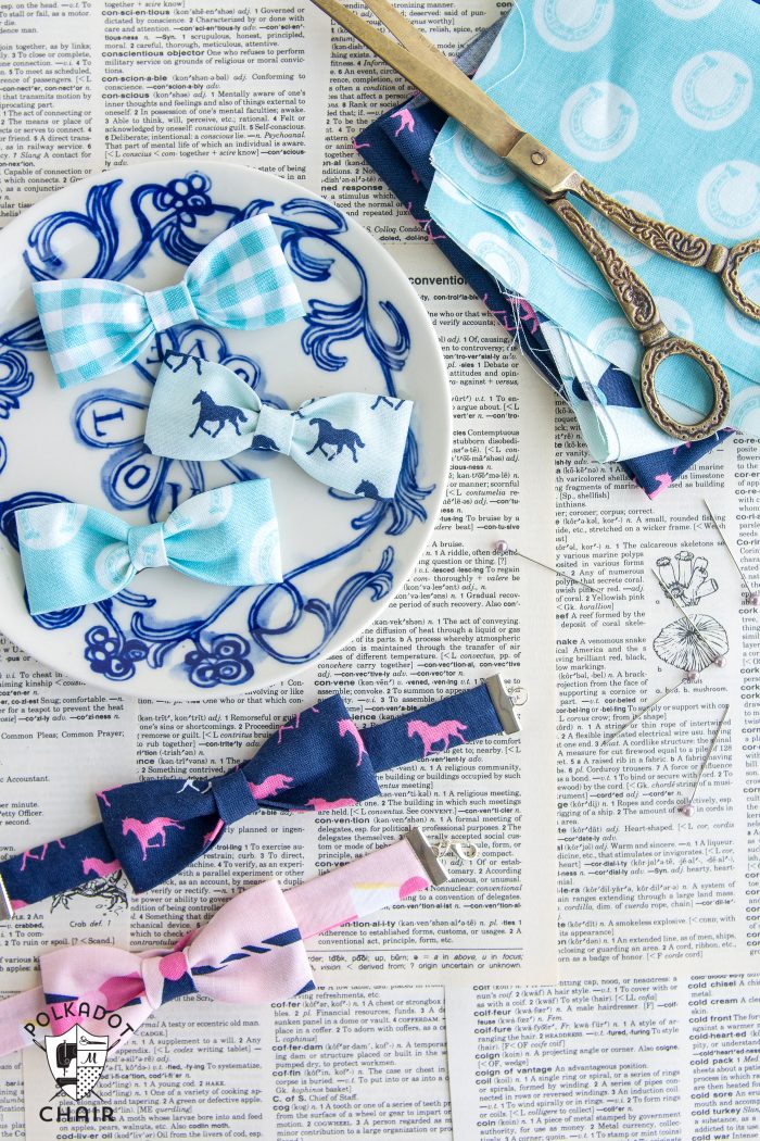 How to Make Bow Tie Bracelets .. a free sewing pattern by Melissa Mortenson of polkadotchair.com