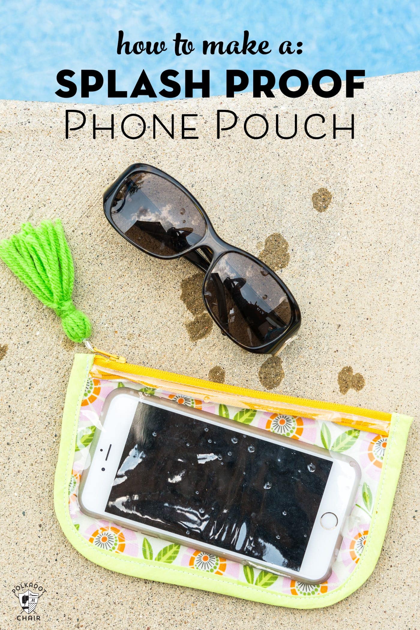 Splash Proof Phone Case on concrete by pool