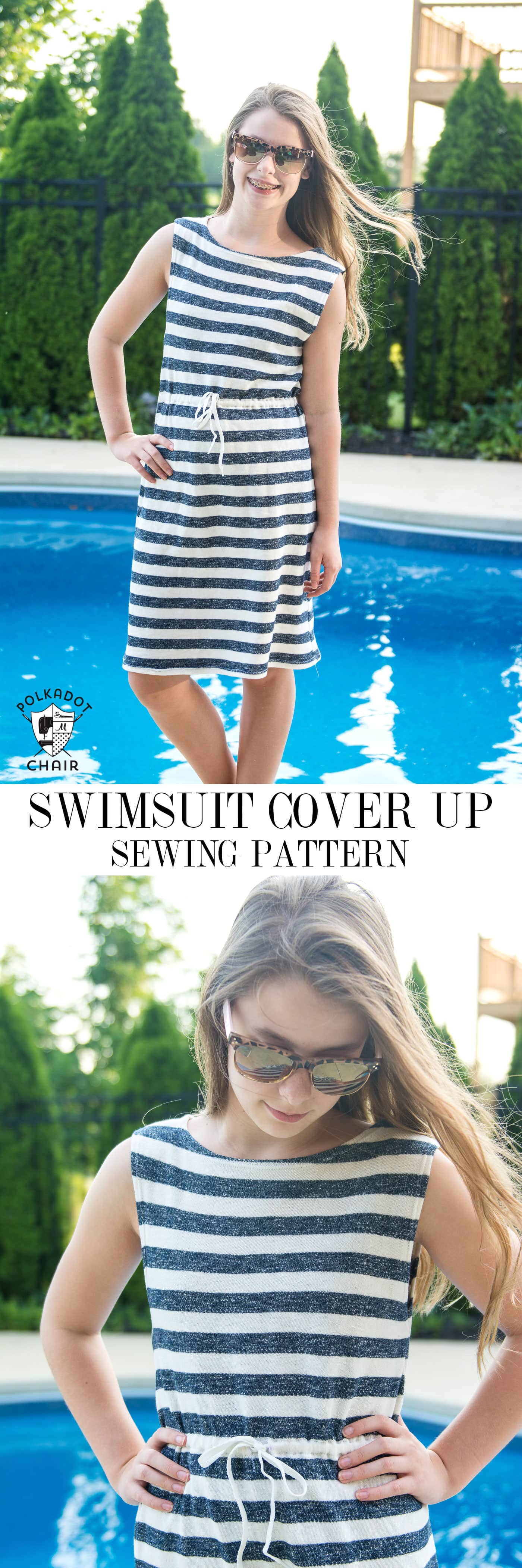 Easy Summer Sundress or Swim Cover up sewing pattern.