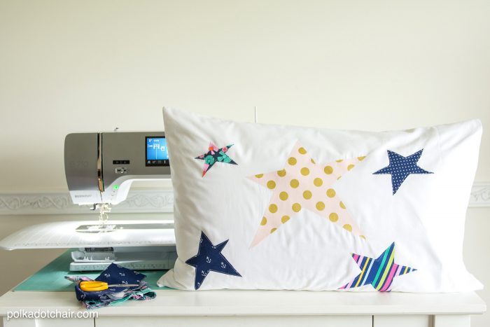 Kids Beginner Sewing Project, a custom appliqued pillowcase, would be a great summer boredom buster